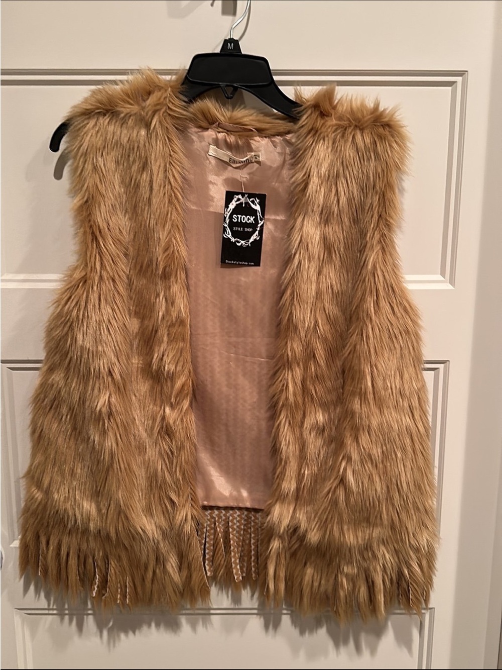 Ellison Faux Fur Vest in Camel Brown